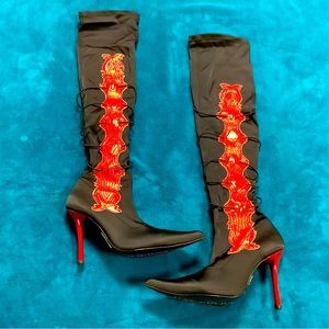 Alberto Venturini Elastic Satin Heeled Boots